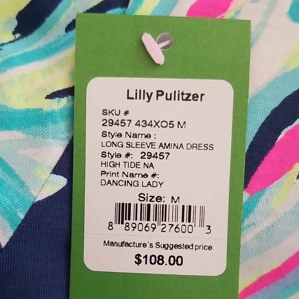 Lilly Pulitzer Colorful Leaf Print Long Sleeve Dress - Picture 5 of 5
